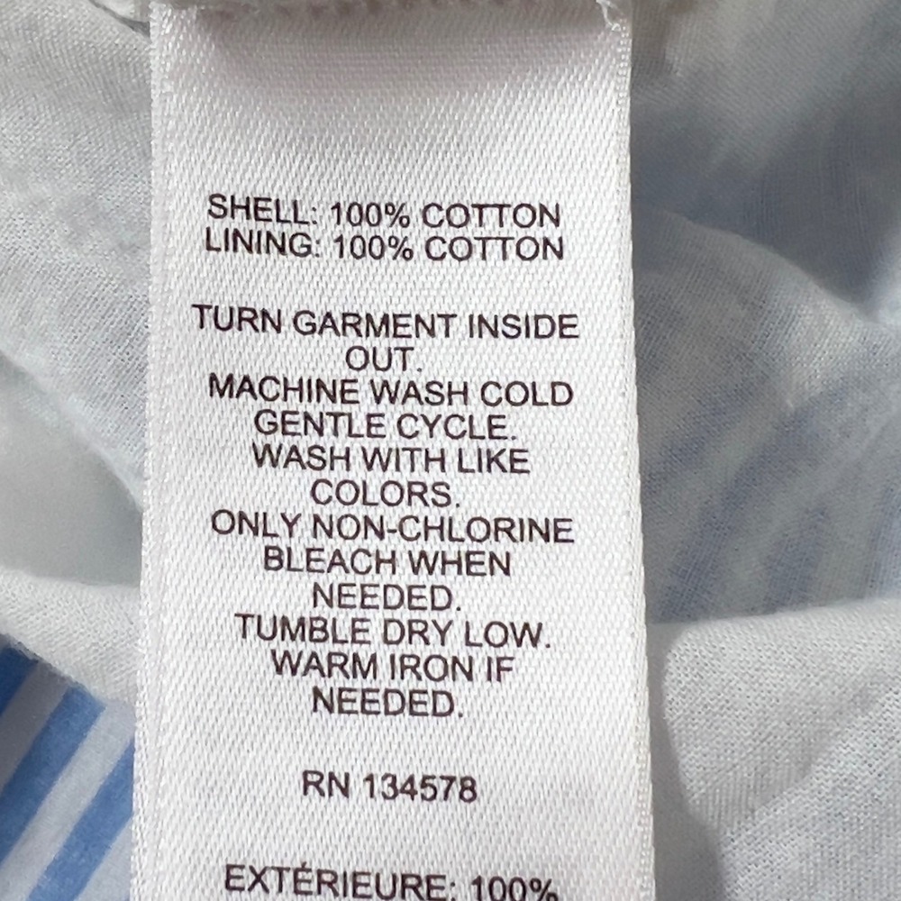 Vineyard Vines Otomi Sleeveless Tunic Dress Womens Sz XL Blue Floral Stripe - Picture 6 of 12
